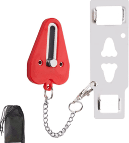 image-Lock portable door lock travel anti-theft door stopper portable lock hotel top door buckle