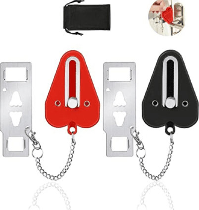 image-Lock portable door lock travel anti-theft door stopper portable lock hotel top door buckle