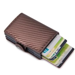image-Rfid Blocking Protection Men id Credit Card Holder Wallet Leather Metal Aluminum Business Bank Card Case CreditCard Cardholder