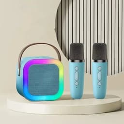 image-NEW Hot K12 Bluetooth Speaker Portable Home Cute Karaoke Mini Wireless Audio with Microphone K Song Family Singing Machine