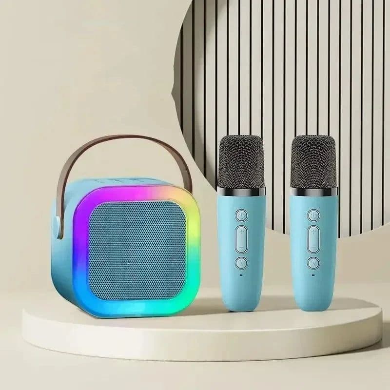 image-NEW Hot K12 Bluetooth Speaker Portable Home Cute Karaoke Mini Wireless Audio with Microphone K Song Family Singing Machine