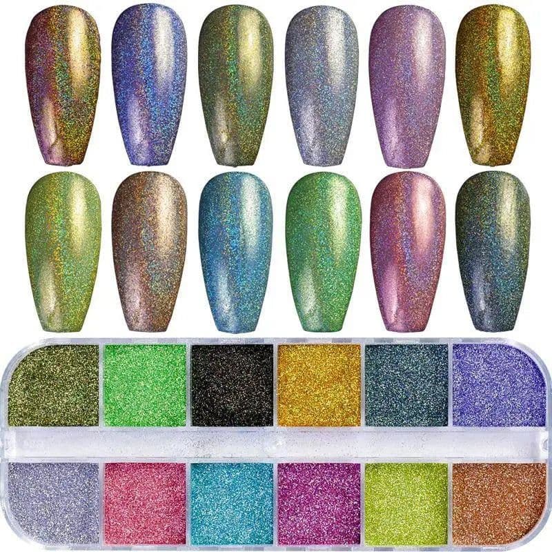 image-12 Colors Nails Abalone Shell Fragments Texture Natural Sea Shell 3d Glitter Nail Art Decoration Powder Sequins Beauty Tools