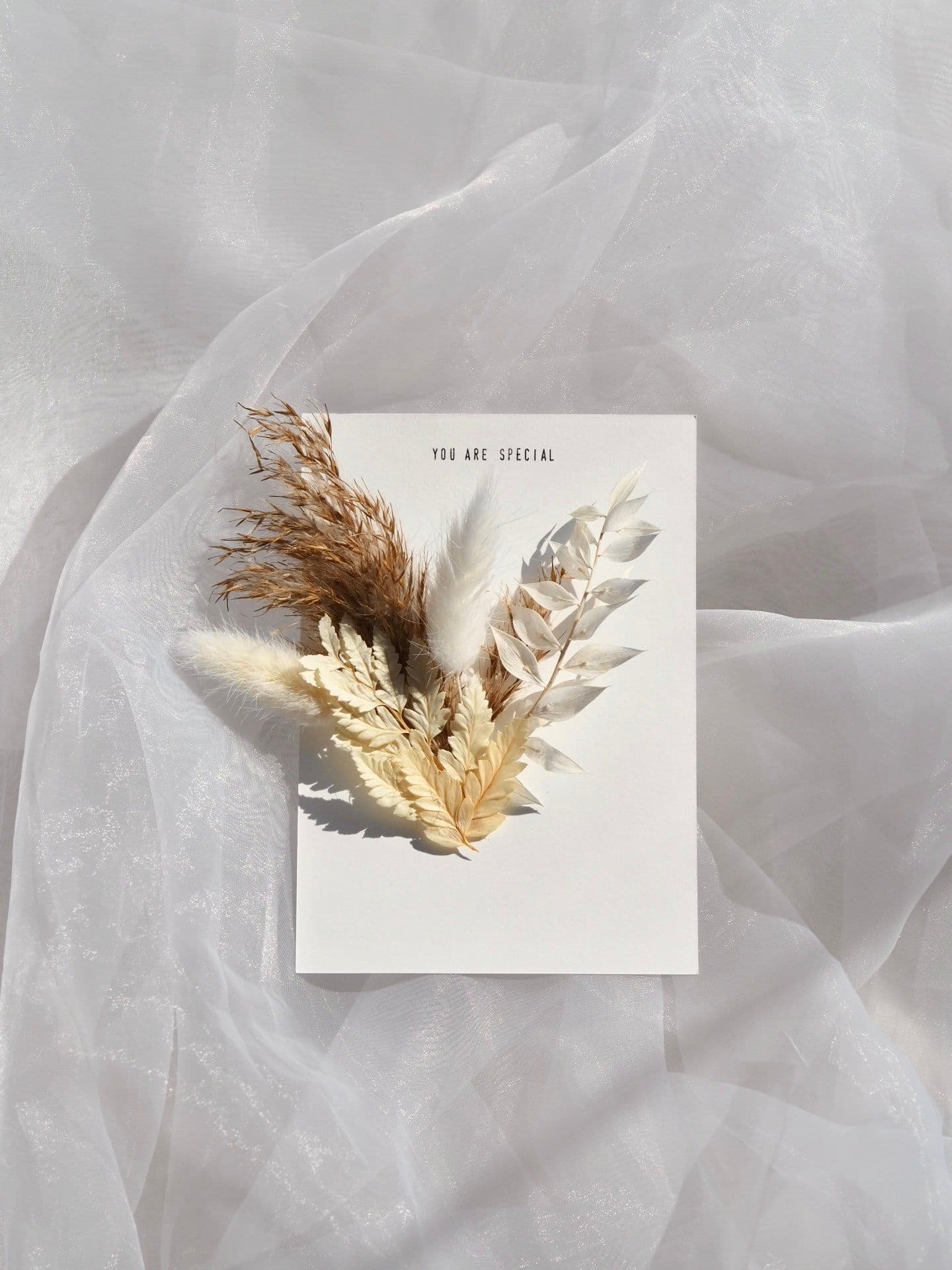 image-Handmade Dried Flower Card | You Are Special Greeting Card