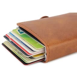 image-Rfid Blocking Protection Men id Credit Card Holder Wallet Leather Metal Aluminum Business Bank Card Case CreditCard Cardholder