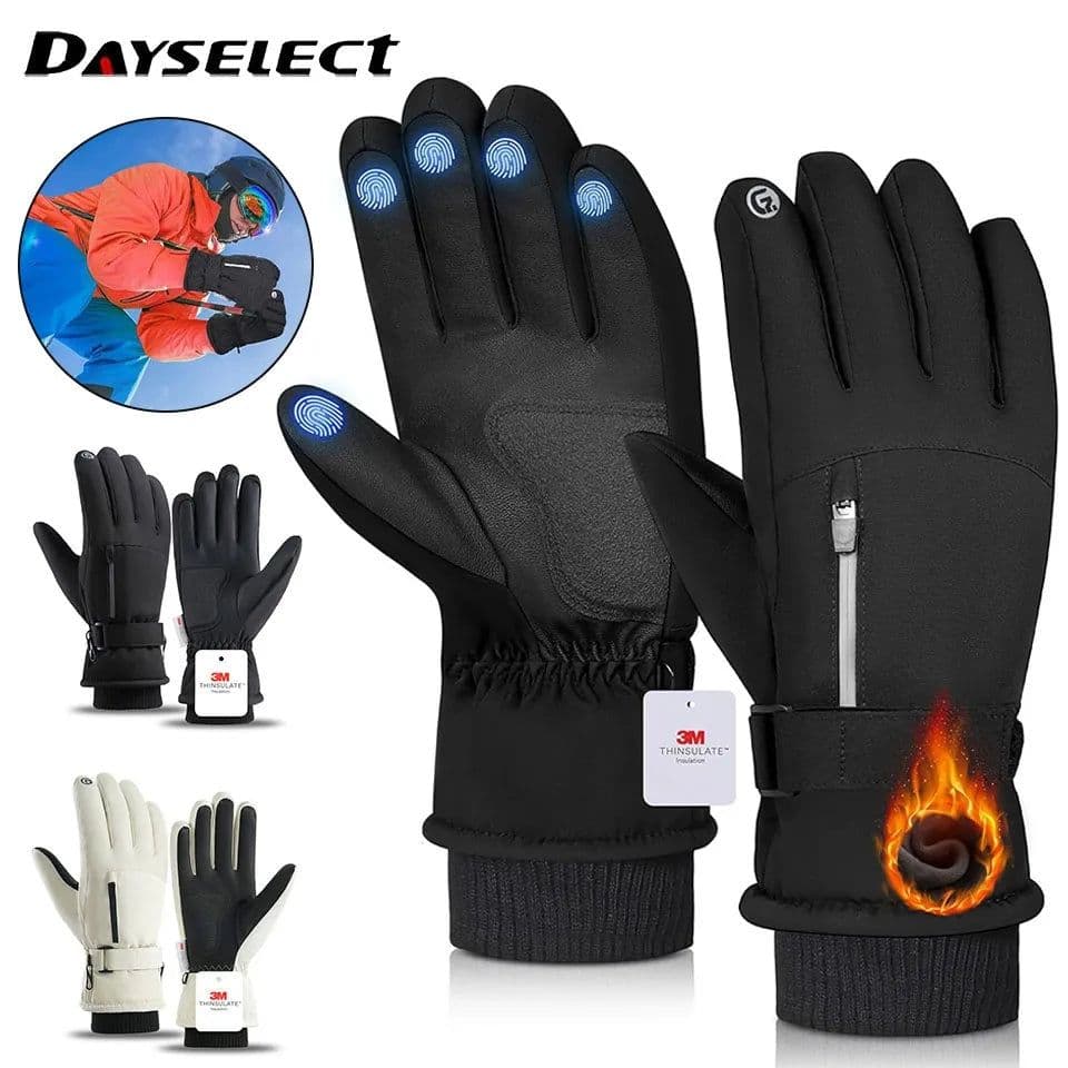 image-Winter Ski Gloves 3M Cold Resistant Sheep Waterproof Ten Fingers Touch Screen Gloves Thickened Anti-slip Riding Gloves Men Women