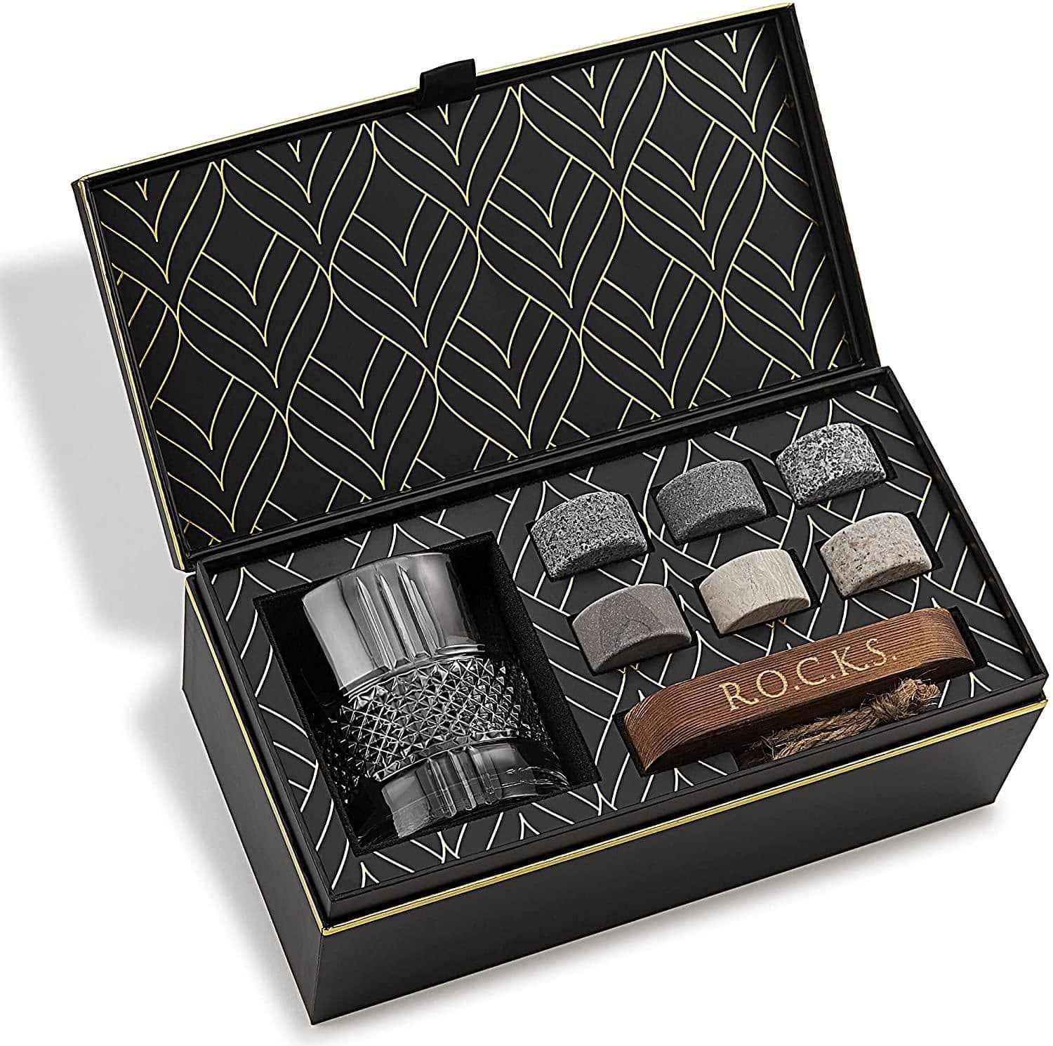 image-Whiskey Stones & Crystal Glass Gift Set - Reserve Tumbler (11.7oz)