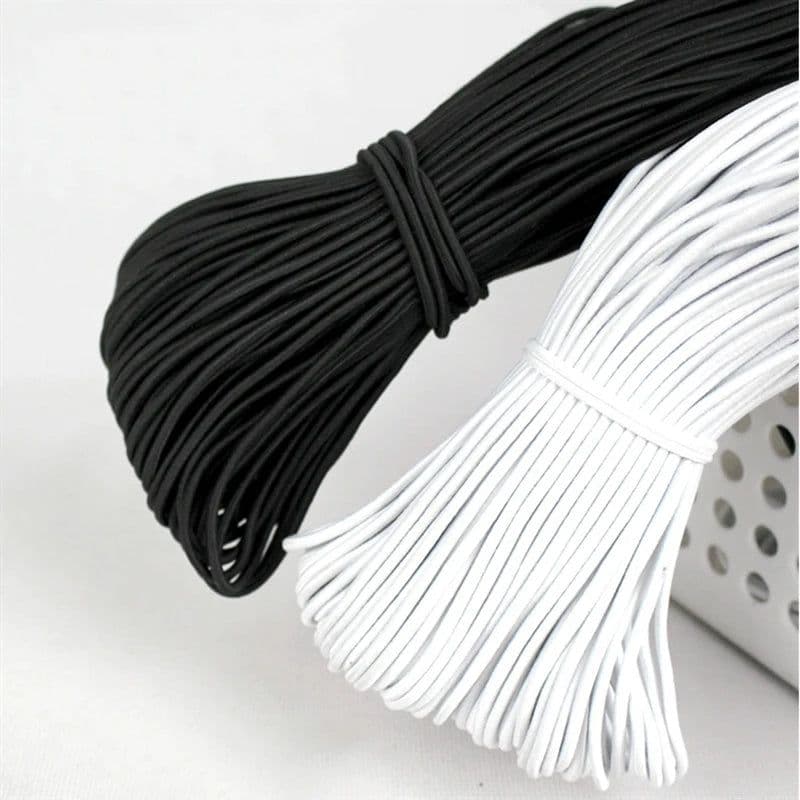 image-1/2/3/4/5mm High-Quality Round Elastic Band Cord Elastic Rubber white black Stretch rubber For Sewing Garment DIY Accessories