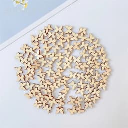 image-50Pcs DIY Natural Wooden Chip Santa Claus Christmas Tree Hanging Ornaments Pendant Kids Gifts Snowman Tree Shape Xmas Decoration