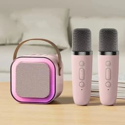 image-NEW Hot K12 Bluetooth Speaker Portable Home Cute Karaoke Mini Wireless Audio with Microphone K Song Family Singing Machine