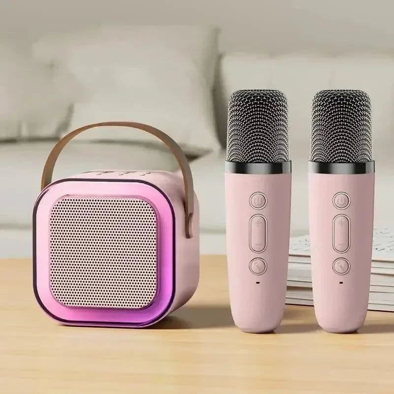 image-NEW Hot K12 Bluetooth Speaker Portable Home Cute Karaoke Mini Wireless Audio with Microphone K Song Family Singing Machine