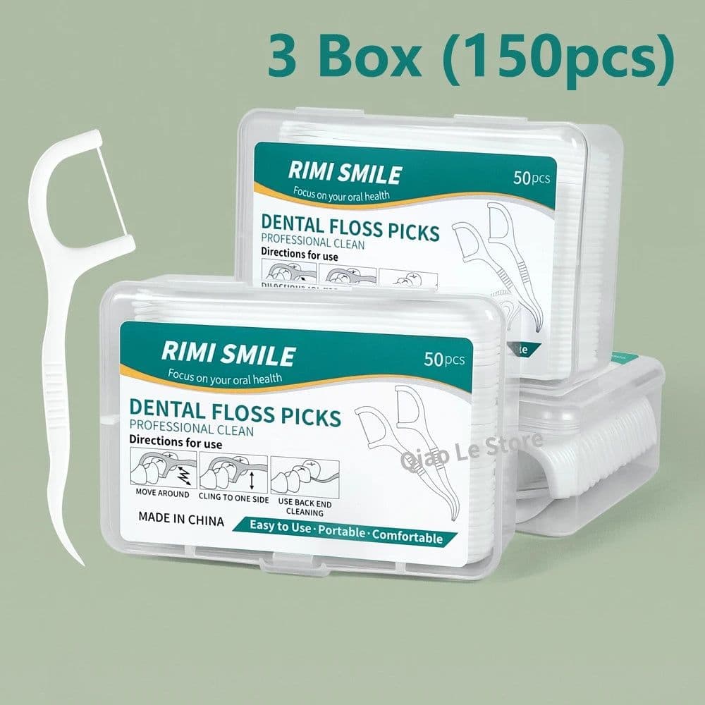 image-1/2/5/10 Box Portable Disposable Dental Floss Plastic Toothpick High-tension Dental Floss Stick Dental Floss Box Oral Care