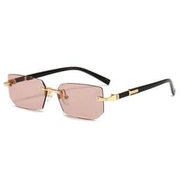 image-Rimless Sunglasses Rectangle Fashion Popular Women Men Shades Small Square Sun Glasses For Female Male Summer Traveling Oculos