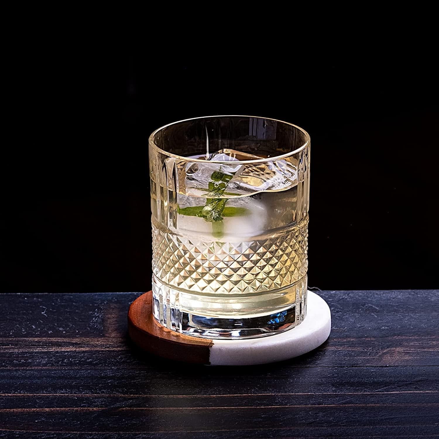 image-Crystal Whiskey Glasses - Set of 2 Reserve Glass Tumblers (11.5oz)