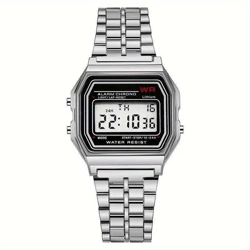 image-F91W Non-Waterproof Steel Band Watch For Women, Men, Business Clock, Multi-Functional LED Digital Sports Watch, Electronic Clock