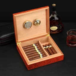image-Charuto Cedar Wood Travel Humidor Puro Box Cigar Case W/ Hygrometer Humidifier Cigar Humidor Box For Cigars