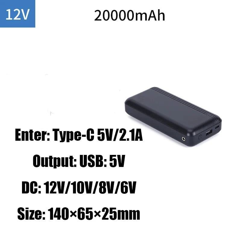 image-Power Bank 12V/20000mAh Portable Charging Power Supply Fast Charging For Fan Vest Cooling Vest Summer Air-Condition Clothing