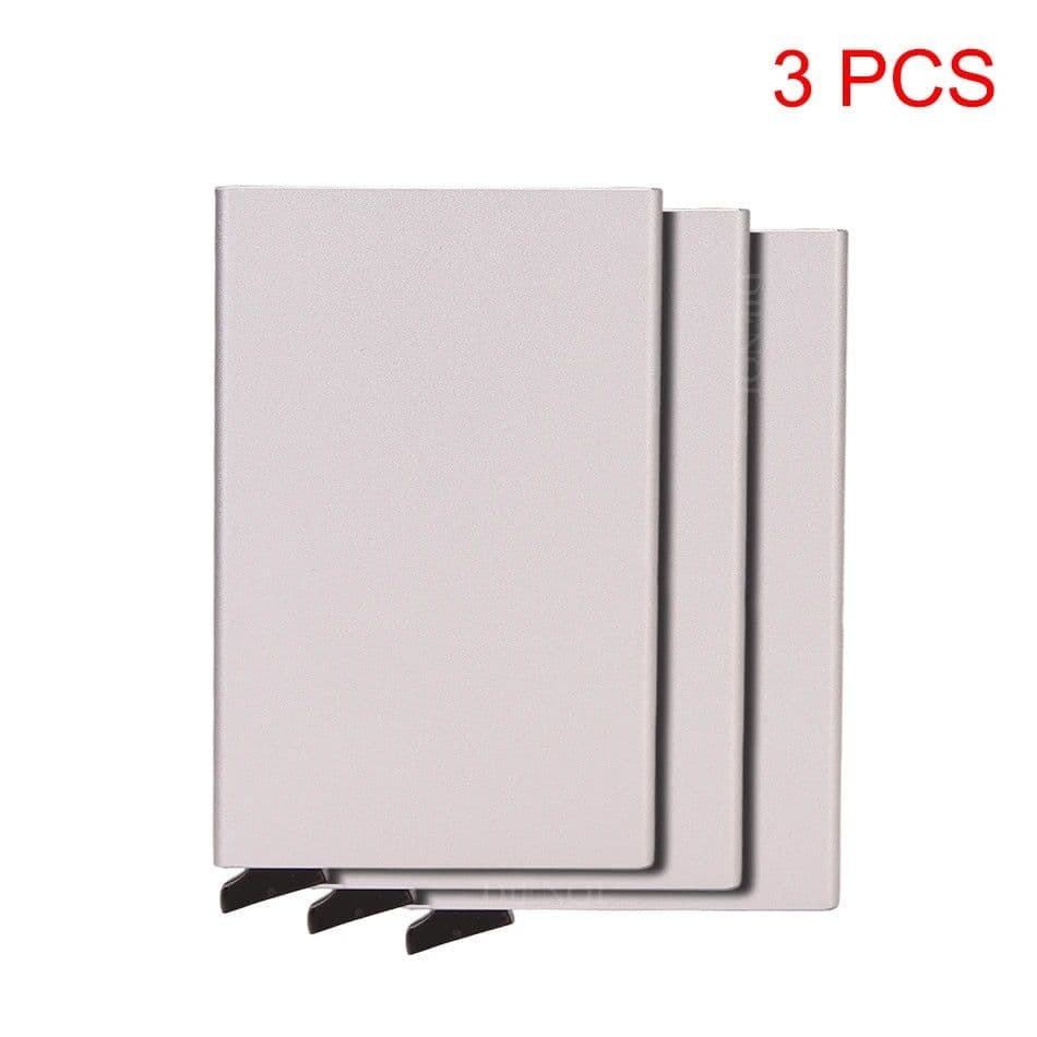 image-Rfid Smart Wallet Card Holder Metal Thin Slim Men Women Wallets Pop Up Minimalist Wallet Small Black Purse Vallet Walets for Men