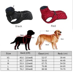 image-Dog Outdoor Jacket Waterproof Reflective Pet Coat Vest Winter Warm Cotton Dogs Clothing for Large Middle Dogs Labrador