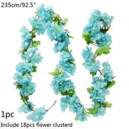 image-Artificial Flower Wisteria Vine Ivy Leaf Garland Silk Rose Flowers Rattan String Vine Wedding Arch Flower Home Garden Decoration