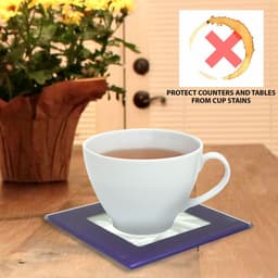 image-1X 6Pc Colored Glass Photo Coaster SeT AS-28542