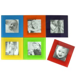 image-1X 6Pc Colored Glass Photo Coaster SeT AS-28542