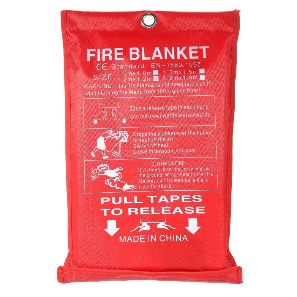 image-1M x 1M Fire Blanket Fiberglass Fire Flame Retardant Emergency Survival Fire Shelter Safety Cover Fire Emergency Blanket