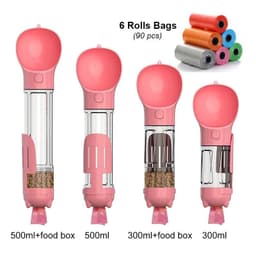 image-KOMMILIFE Portable Cat Dog Water Bottle Food Feeder Drinker Poop Dispenser 3 In 1 Leak-proof Multifunctional Dog Waterer Bottle