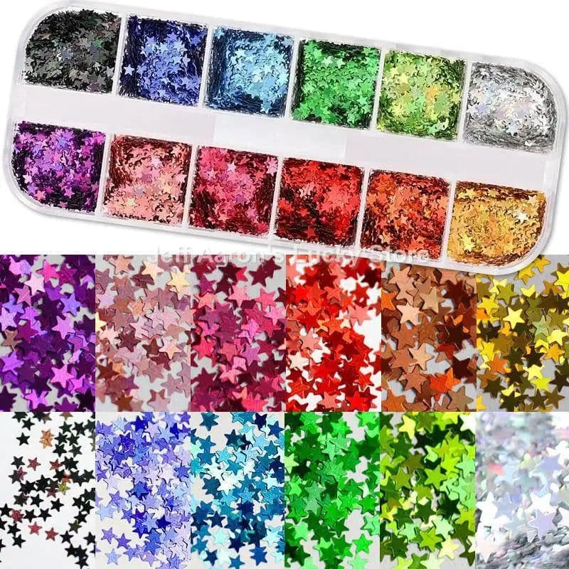 image-12 Colors Nails Abalone Shell Fragments Texture Natural Sea Shell 3d Glitter Nail Art Decoration Powder Sequins Beauty Tools