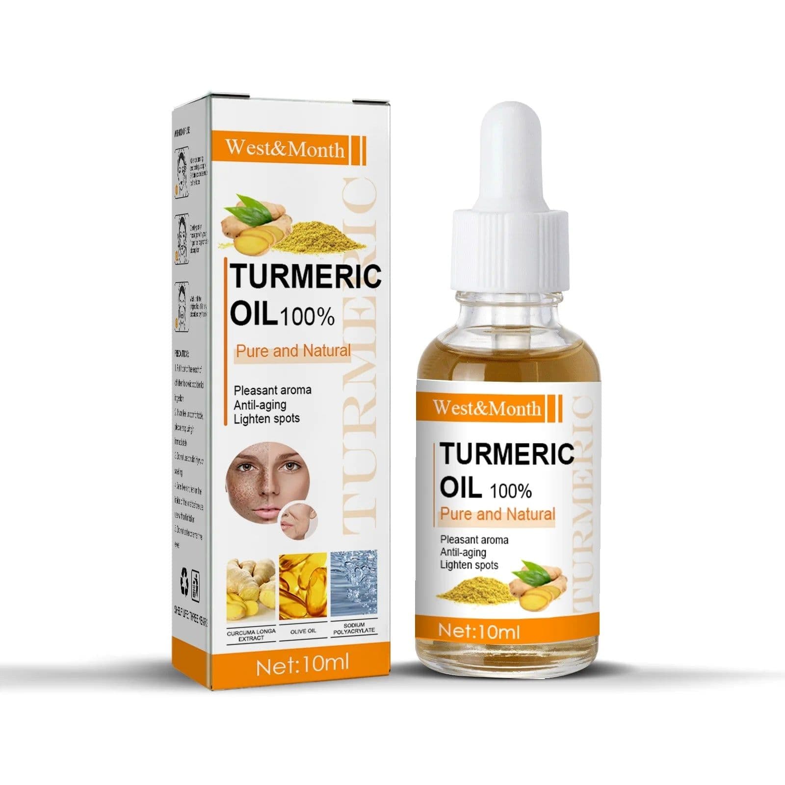 image-Remove Dark Spots Turmeric Essential Oil Anti Wrinkle Face Serum Therapeutic Acne Shrink Pores Whitening Moisturizing Skin Care