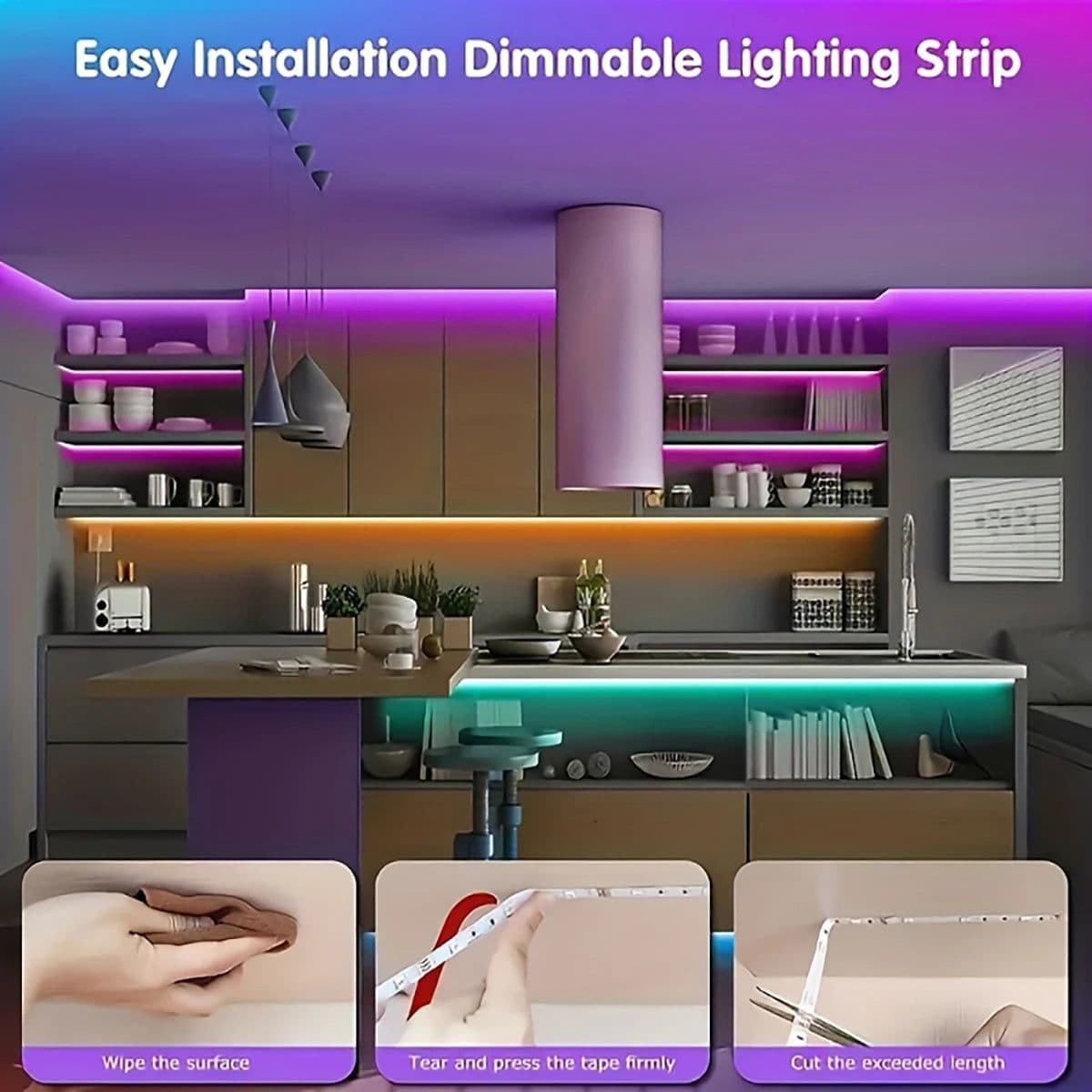 image-Led Strip Lights with 44 Key Remote Control 1m 5m 10m 20m RGB Tape Led Wall Room for Home Bedroom Party Decor TV Backlight
