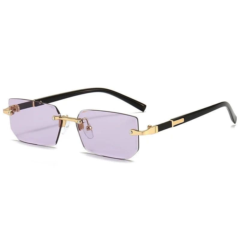image-Rimless Sunglasses Rectangle Fashion Popular Women Men Shades Small Square Sun Glasses For Female Male Summer Traveling Oculos