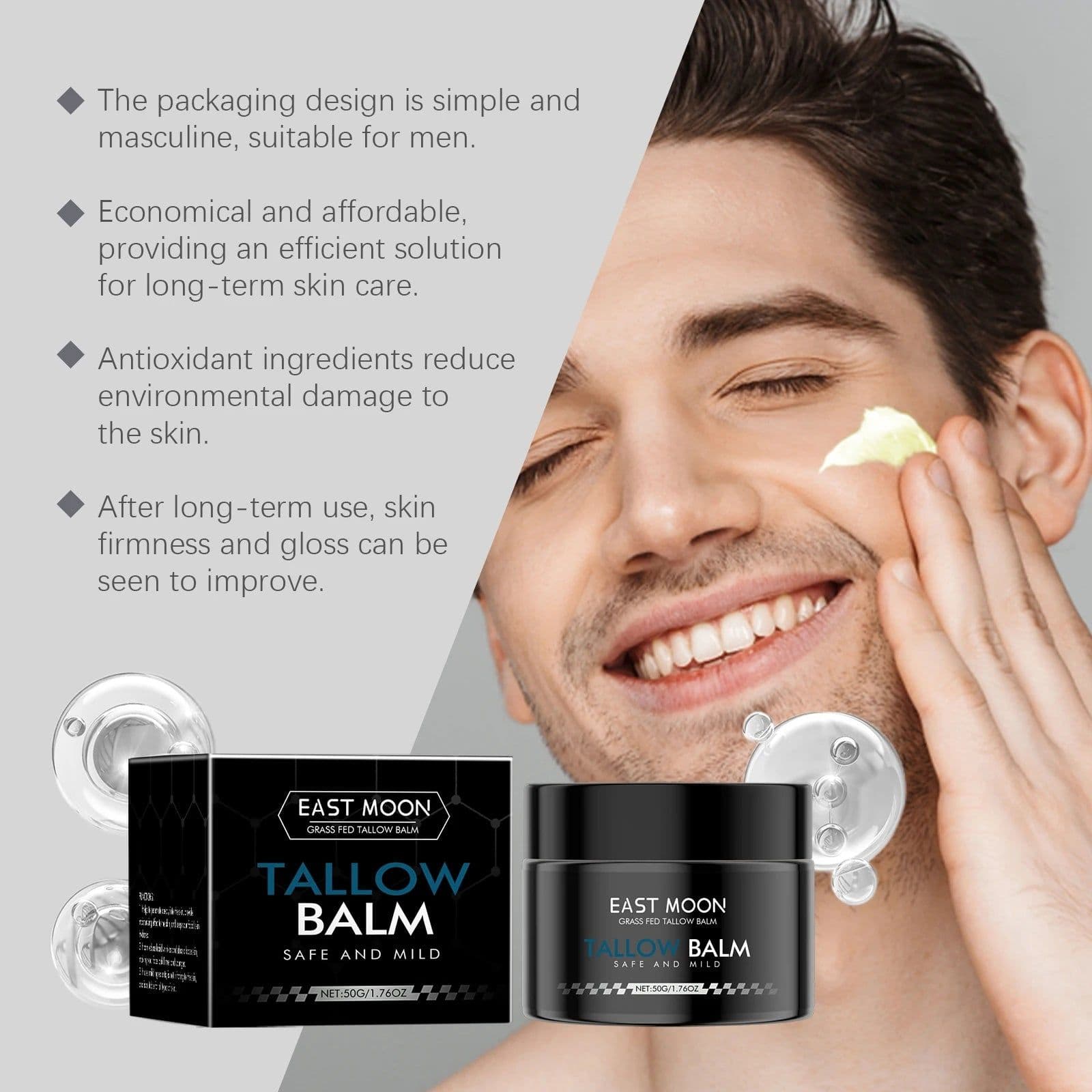 image-East Moon Firming Balm For Men Collagen Anti Aging Concealer Retinol Moisturizing Natural Face Cream Skin Care Beauty Makeup